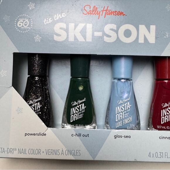 Sally Hansen Ski Son Multipack Four Nail Polishes Seasonal Winter Colors Kit NWT - Picture 2 of 8